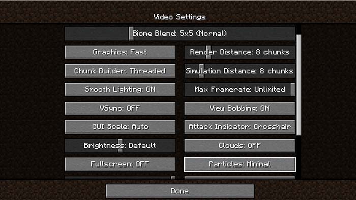 Altered Video Settings Minecraft